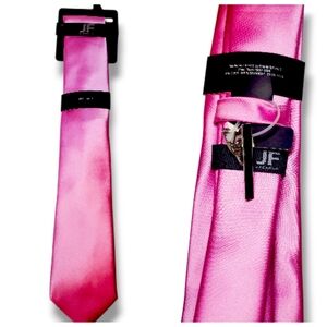 JF J. FERRAR Men's Tie + Label Pin ~ Pink ~ NEW